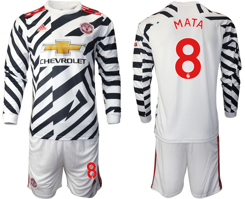 2021 Men Manchester united away long sleeve #8 soccer jerseys->manchester united jersey->Soccer Club Jersey